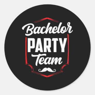 Bachelorfeest Team Bruidegom Bruid 3  Ronde Sticker