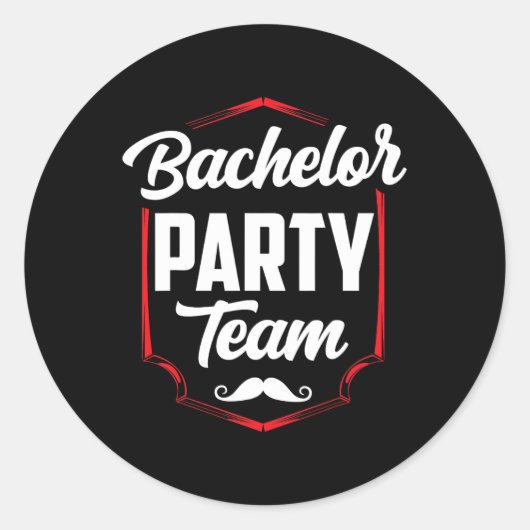 Bachelorfeest Team Bruidegom Bruid 3  Ronde Sticker (Voorkant)