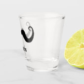 Bachelorfeest / trouwen zwarte krullende snor shot glas (Rechts)