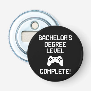 Bacheloropleiding niveau voltooid gamen Gamer Button Flesopener