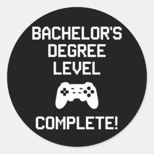 Bacheloropleiding niveau voltooid gamen Gamer Ronde Sticker