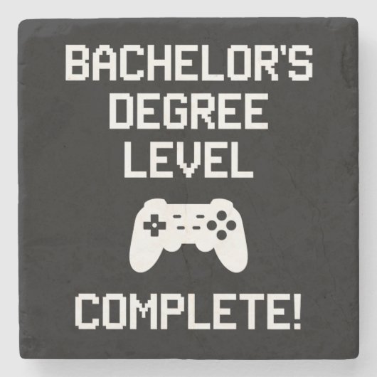 Bacheloropleiding niveau voltooid gamen Gamer Stenen Onderzetter (Voorkant)