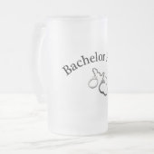 Bachelorpartij (handboeien) matglas bierpul (Voorkant links)