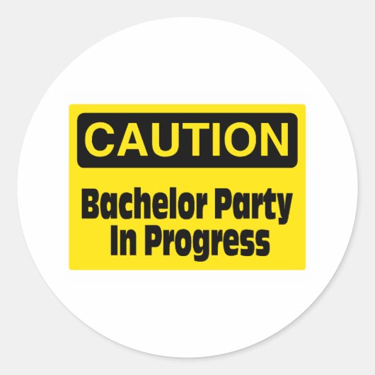 Bachelorpartij in behandeling ronde sticker (Voorkant)