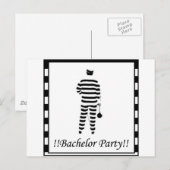 Bachelorpartij - Man in de gevangenis Uitnodiging Briefkaart (Voorkant / Achterkant)