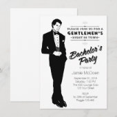 Bachelorpartij van de  Retro Dapper Kaart (Voorkant / Achterkant)