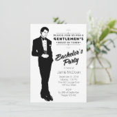 Bachelorpartij van de  Retro Dapper Kaart (Staand voorkant)