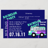 Bachelorparty-buspas Kaart (Voorkant / Achterkant)