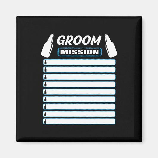 Bachelorparty-outfit met checklist - Bachelor Pa Magneet (Voorkant)