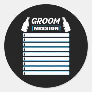Bachelorparty-outfit met checklist - Bachelorfeest Ronde Sticker