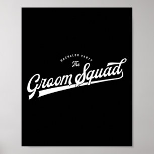 Bachelorparty Set Baseball Stijl De Bruidegom Squa Poster