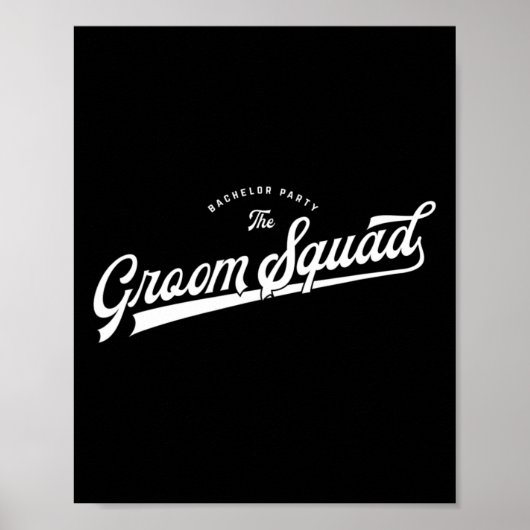 Bachelorparty Set Baseball Stijl De Bruidegom Squa Poster (Voorkant)