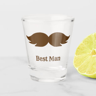 Bachelorparty / trouwen bruine borstelige snor shot glas