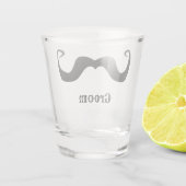 Bachelorparty / trouwen zwarte krullende snor shot glas (Achterkant)