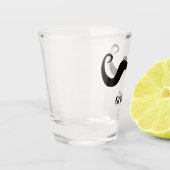 Bachelorparty / trouwen zwarte krullende snor shot glas (Links)