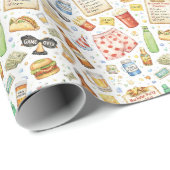 Bachelorpartychecklist – Grappig waterverfdesign Cadeaupapier (Rol Hoek)