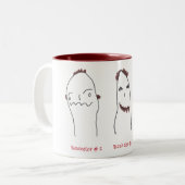 Bachelors 1, 2 of 3 tweekleurige koffiemok (Voorkant links)