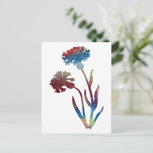 Bachelor's Button Briefkaart (Staand voorkant)