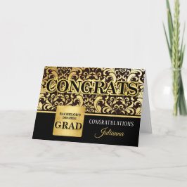 Bachelor's Degree Afstudeerder in Faux Gold Foil m Kaart