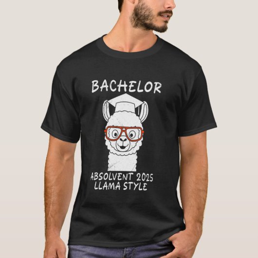 Bachelor's Degree BACHELOR AFSTUDERD 2025 LLAMA ST T-shirt (Voorkant)