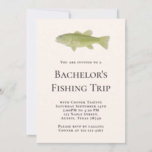 Bachelor's Fishing Trip Party Kaart (Voorkant)