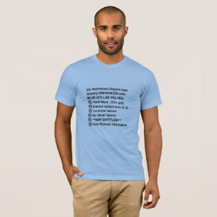 Bachelor's gradatie met blauw-kraanwaarden T-Shirt