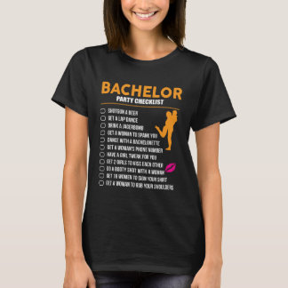 Bachelors Party Checklist Stag Do Party T-shirt