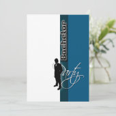 Bachelorstage "mannenavond uit" feestje kaart (Staand voorkant)