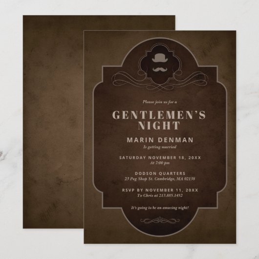 Bachelorsuitnodiging Kaart (Voorkant / Achterkant)