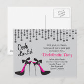 Bachlerotte Party / Meisjes avondje uit / Uitnodiging Briefkaart (Voorkant / Achterkant)