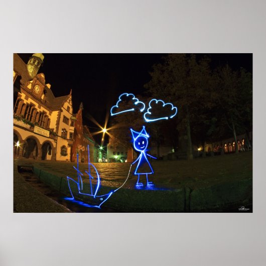 Bächlezauber bei Nacht Poster (Voorkant)