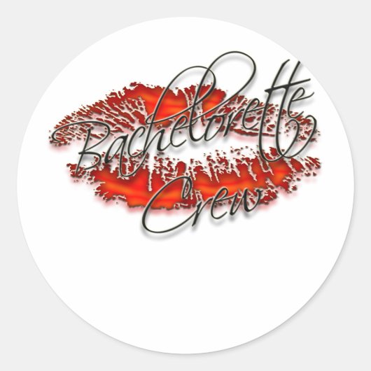Bachlorette en haar partijpersoneel ronde sticker (Voorkant)
