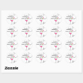 Bachlorette Martini Ronde Sticker (Vel)