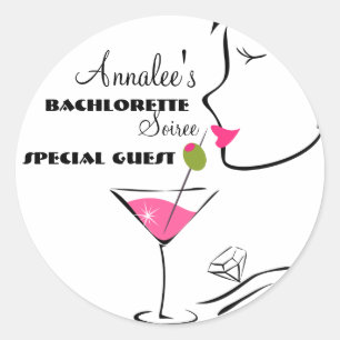 Bachlorette Martini Ronde Sticker