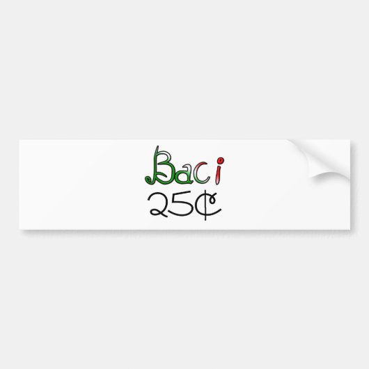Baci (Kussen) 25 Cent Bumpersticker (Voorkant)