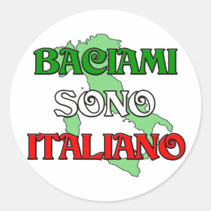 Baciami Italiano (Kus me Ik ben Italiaans) Ronde Sticker