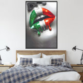 Bacio Trecolori Italiaanse kus Canvas Afdruk (Insitu (Slaapkamer))