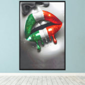 Bacio Trecolori Italiaanse kus Canvas Afdruk (Insitu (Houten vloer))