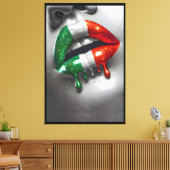 Bacio Trecolori Italiaanse kus Canvas Afdruk (Insitu (Woonkamer))