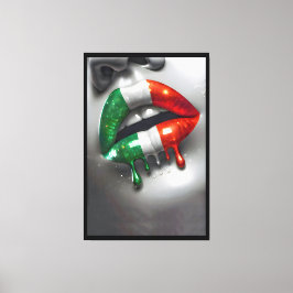 Bacio Trecolori Italiaanse kus Canvas Afdruk