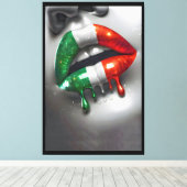 Bacio Trecolori Italiaanse kus Canvas Afdruk (Insitu (Houten vloer))
