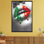 Bacio Trecolori Italiaanse kus Canvas Afdruk (Insitu (Woonkamer))