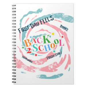 Back 2 School First Day Voelt Boeken Huiswerk Vers Notitieboek