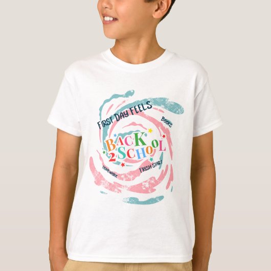 Back 2 School First Day Voelt Boeken Huiswerk Vers T-shirt (Voorkant)