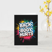 Back and Body Hurts Funny Bodybuilder Joke Gym Wei Kaart (Gele Bloem)