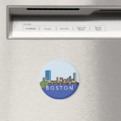 Back Bay Boston Skyline Computer Illustratie Magneet (Insitu (Vaatwasser))