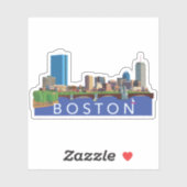 Back Bay Boston Skyline Computer Illustratie Sticker (Vel)