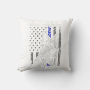 back blue thin blue line flag k-9 german shepherd kussen