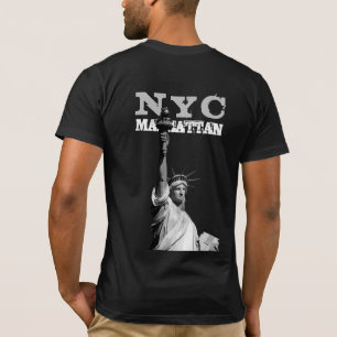 Back Design New York Nyc Manhattan Liberty Statue T-shirt