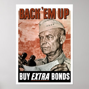 Back "Em Up — General Eisenhower Poster